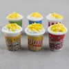 Juguete de Comida DIY al por Mayor Llavero de Resina Colgante para Armario Miniatura 3D Palomitas de Maíz Adorno Accesorios