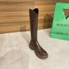 Botas femininas de cano alto com salto fino e salto alto, cano alto, bico fino, bico fino, inverno, 6 horas