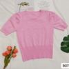 Blusa Tricotada de Manga Curta Nicho da Moda 2025 Nova Blusa Feminina de Verão Slim Fit