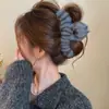 Pinza de garra floral para otoño e invierno para mujer, pinza de tiburón grande de alta gama para cabello grueso, accesorio para el cabello Maillard