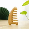 Peine de Masaje de Sándalo Amarillo para Meridianos de la Cabeza, Masaje de Puntos de Acupuntura, Universal para Todo el Cuerpo, Peine de Madera Maciza para Uso Doméstico, Portátil, Venta al por Mayor desde el Fabricante