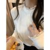 Camisa Base de Renda com Gola Alta De Rong para Mulheres, Nova Moda de Inverno com Manga Longa, Top Base Quente e Justo