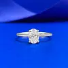 Anel de Diamante Único de 1 Quilate Estilo Ins Mujing Jewelry Ovo de Pombo Básico da Moda Anel de Diamante Estilo Europeu e Americano Prata S925