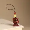 Palo de rosa Buey de la suerte Zodiaco Buey Llavero de coche Buey pequeño lindo Cadena para teléfono móvil Colgante Colgante para mochila escolar