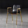 Cadeira de Jantar Minimalista com Encosto, Banqueta Moderna de Ferro Artístico Loft para Escritório, Cadeira de Café de Alto Padrão Estilo Industrial Retrô Nórdico