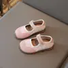 Zapatos Casuales Individuales para Niños 2025 Otoño Nuevos Lindos Simples Versátiles Zapatos de Cuero Moda para Niñas Antideslizantes Zapatos de Cuero Pequeños