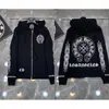 Moletom Chrome Hearts Novo 2025 Transfronteiriço com Design de Cruz, Casaco com Zíper Unissex Casual de Caimento Solto