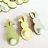 Pinzas de Madera de Conejito de Pascua de Colores Macaron, Decoraciones de Madera en 3 Colores Mixtos con Pompones Blancos para Manualidades