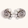 Collar espiral de personalidad temperamento transfronterizo de Europa y Estados Unidos acero inoxidable chapado en oro de 18K concha micro engastado aretes anillo mujeres