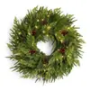 Corona de Hoja de Ciprés Artificial Amazon Transfronteriza, Decoración Colgante de Puerta con Follaje Denso, Corona de Navidad, Personalización del Fabricante Original