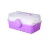 Caixa de armazenamento de três camadas grande para atacado, caixa rotativa de grande capacidade para organizar miçangas, presilhas de cabelo e acessórios de nail art