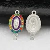 Pulsera con Doble Colgante Microincrustado, Accesorios, Artesanía de Metal Fundido en Relieve, Cuentas de Oración, Pulsera DIY, Joyería, Accesorios Guada