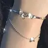 Pulsera de Cadena con Lazo de Doble Capa para Mujer Diseño de Nicho ins Dulce de Gama Alta Hada Super Hada Pulsera Sin Decoloración