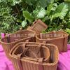 Cesta de Compras para Frutas y Verduras, Cesta de Mano Tejida de Ratán, Cesta de Almacenamiento, Cesta de Compras, Cesta de Picnic para Exteriores, Cesta para Huevos, Cesta para Flores, Cesta de Almacenamiento Tejida