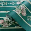 Papel Pintado Autoadhesivo 3D Tridimensional Engrosado No Tejido Precisión Estilo Europeo Pastoral Dormitorio Cálido Cabecera Sala de Estar Pared de Fondo Papel Pintado