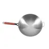 Panela de Ferro Zhangqiu Panela de Ferro Antiga Sem Revestimento Panela Antiaderente Panela de Fundo Redondo Panela de Fundo Pontiagudo Wok Doméstico Aplicável ao Fogão a Gás