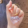 Cápsula de Armazenamento de Pelos de Gato Azul Transparente Pingente Gashapon Caixa de Armazenamento de Pelos de Gato Pingente de Chaveiro Coleta de Pelos de Gato