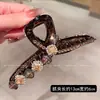 Pinza para el cabello de cristal colorido de alta gama, estilo coreano y japonés de lujo ligero, pinza cuadrada con diamantes para cabello grueso, pinza completa nueva para la parte posterior de la cabeza, pinza de tiburón para mujer