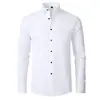 Camisas Sociais Masculinas, Não Amassam, Respiráveis, Camisas de Trabalho Profissionais, Roupas Masculinas com Corte Ajustado ao Corpo, Camisas Casuais Antirrugas, Camisas Masculinas de Manga Longa