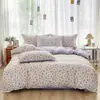 Juego de Ropa de Cama de Cuatro Piezas Floral de Primavera 100% Algodón para Uso en el Hogar, Funda de Edredón Suave de Algodón Puro, Sábana Bajera Matrimonial, Juego de Cuatro Piezas para Todas las Estaciones