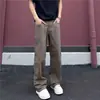 Harajuku 2026 Otoño Nuevos Jeans Marrones Minimalistas para Hombre Tendencia Versátil Sueltos Rectos de Pierna Ancha Ins