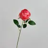 Flores Artificiales de Rosa con Borde Quemado, Flores Realistas de Alta Calidad para Decoración del Hogar, Sala de Estar, Adornos para Mesa de Comedor, Arreglos Florales de Boda, Flores Decorativas