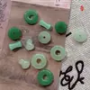 Acessórios de Arte de Unha de Jade Estilo Nacional Personalizados, Estilo Antigo Retrô Fivela de Segurança Estereoscópica Bambu Imitação Jade Verde Acessórios de Unha Vestíveis
