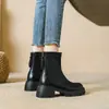 Botas Martin de Suela Gruesa Chuyuji Modelo Nuevo 2026 Botas Elásticas Ajustadas Estilo Británico Botines Retro para Mujer