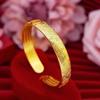 Producto Oficial Genuino de la Fábrica de Origen, Pulsera de Oro Puro Arena Dorada de 24 Quilates para Mujer, con el Personaje (Cien Bendiciones), Abierto, No se decolora, Regalo para Mamá