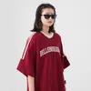 Camiseta Retro Americana de Manga Curta para Homens, Verão Ins Marca Tendência Clássica Listras Três Listras Mangas Raglan, Camiseta Casual Solta para Casal