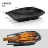Plato especial para tienda de barbacoa rectangular melamina vajilla de plástico negro comercial kebab de ostra brochetas fritas plato creativo