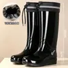 Nuevas Botas de Lluvia Cuatro Estaciones para Mujer de Caña Alta Moda para Exteriores Impermeables Antideslizantes Resistentes al Desgaste Suela Suave Ligeras Zapatos de Agua para Adultos Botas de Goma