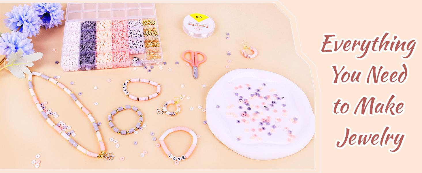 pink & grey beads