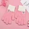 Luvas de Inverno Infantis de Fábrica Novas Fofas Desenho Animado Meninos Tricô Doce Estudante Pelúcia Meninas Externo Quente