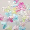 Color Mágico Láser Mariposa 3D Colorida Acrílico con Cuentas Accesorios para el Cabello Funda de Teléfono Pegamento de Crema Accesorios Hechos a Mano DIY