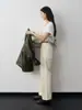 Item de LiquidaçãoEsgotado e Removido do Estoque Algodão Cintura Alta Versátil Calça Casual para Mulheres 2026 Primavera Novo Estilo Calça 90312