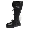 Botas largas retro de suela gruesa para mujer, nuevo modelo de otoño 2026, adelgazantes y que aumentan la altura estilo Maillard, adecuadas para combinar con faldas, botas de montar