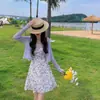 Vestido Camisola Floral Feminino Verão 2025 Novo Francês Petite Temperamento Vestido Curto Fofo Vestido Regata
