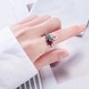 Anillo Pi Xiu para Mujer Plata Antigua Abierto Suerte Transferencia Anillo de Dedo Granate Rubí Pei Qiu Boca Viva Anillo de Cola Fábrica
