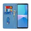 Para Sony Xperia 10 III Funda para Teléfono Xperia 5 III Funda Protectora Cordón Patrón Seda Funda de Cuero