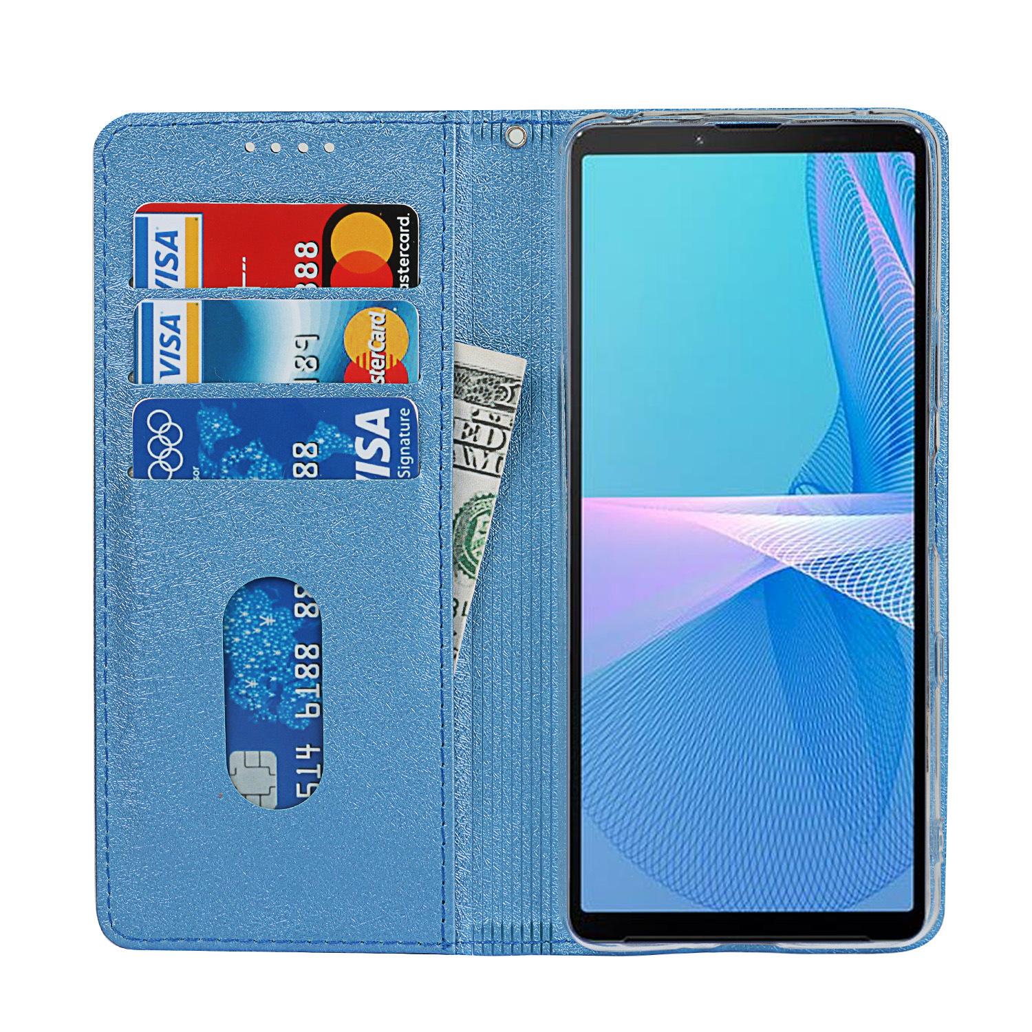 索尼 Xperia 10 III 挂绳蚕丝纹皮套