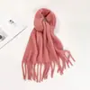 Bufanda de Color Sólido para Mujer Invierno Nuevo Bufanda de Imitación Cachemir Europea y Americana Bufanda Cálida Multicolor Transfronteriza Chal Largo Venta al por Mayor