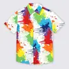 311# Popular Vestido de la Isla de Hainan Camisa de Playa Sanya Melocotón Hawái Casual Camisa de Pareja para Hombres y Mujeres