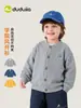 Chamarra forrada de polar para niños Dudu, suéter de punto de invierno para niños, top para niñas, cárdigan, ropa de invierno, ropa para niños, ropa para bebés