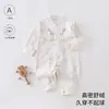 Ropa de bebé para otoño, mameluco suave de terciopelo para bebés, pijama base unisex para bebé, mameluco con apertura lateral tipo mariposa 6