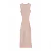 Vestido de punto sin mangas para mujer, primavera/verano, corte ajustado, elegante, ajustado al cuerpo, vestido largo tipo top de tirantes