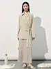 26 Nuevos Gabardinas de Seda de Color Sólido de Gama Alta para Primavera y Verano para Mujer, Abrigo Casual Elegante de Longitud Media al por Mayor