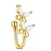 Ornamentos de Nariz de Moda Criativa Transfronteiriços Europeus e Americanos Sem Perfuração Anel de Nariz Falso Diamante Amor Borboleta Enrolado Manualmente Clipe de Nariz