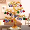 Casa del Árbol de Manzana de Cristal Regalo de Inauguración Decoración de Árbol de Cristal Adornos Esenciales Regalos de Inauguración Práctico