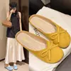 Zapatos de ballet planos estilo francés con lazo y punta redonda, zapatos de hada, zapatos planos elegantes para la noche, mules Mary Jane de punta cerrada, talla grande